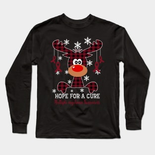 Reindeer Hope For A Cure Multiple myeloma Awareness Christmas Long Sleeve T-Shirt